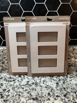 Lutron 3-gang Wall plate Light Switch Cover, No Visible Screws, Gloss White