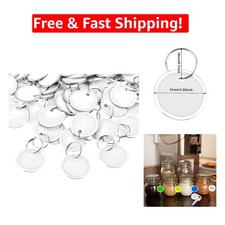100 Count Round Key Tags with Sturdy Metal Rings - 31mm for Easy Identification