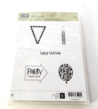 Stampin' Up PARTY THIS WAY Cling Mount Rubber Stamps 120609 Set of 5 READ 