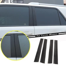 4P Center Pillar Window Sticker Trim For Toyota 4Runner 10-23 Accessories Carbon