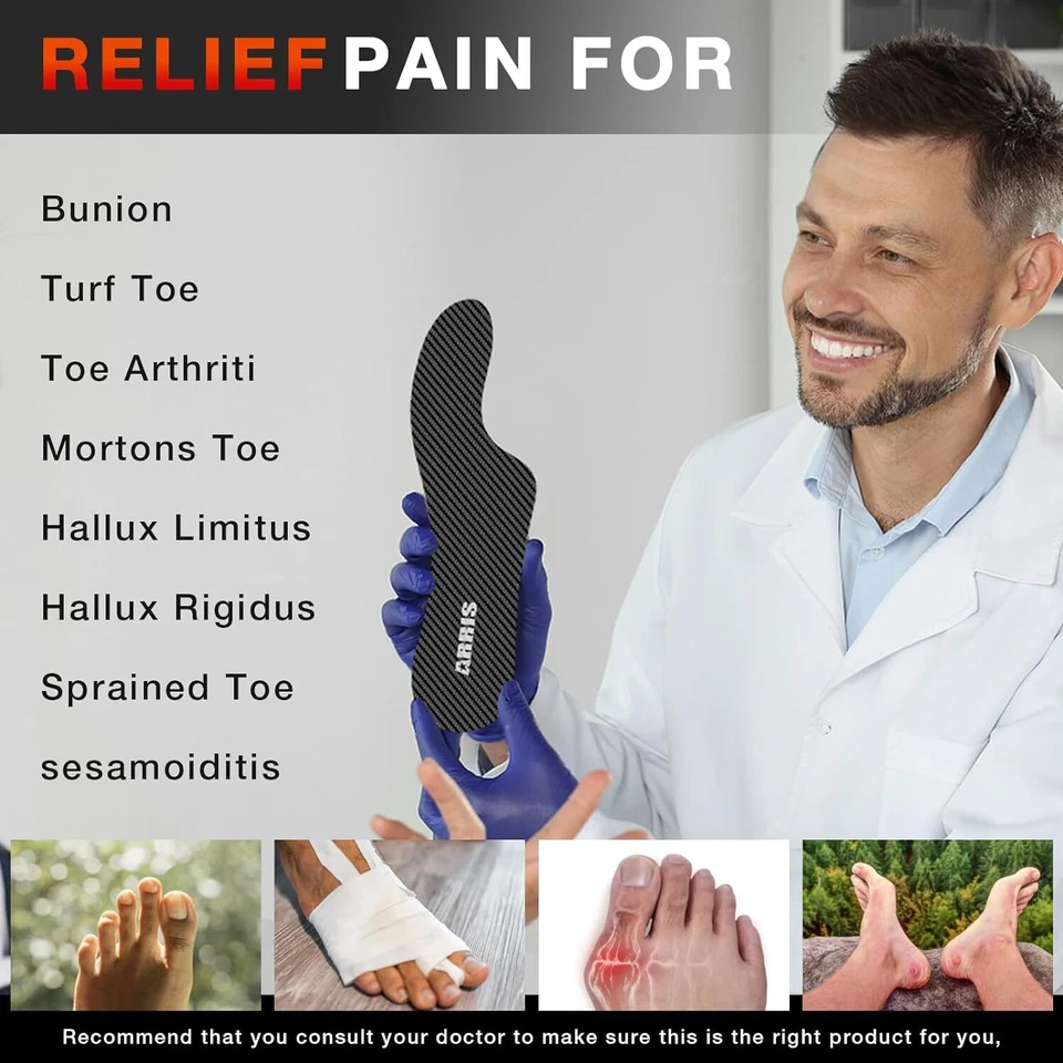 Plantilla de fibra de carbono Mortons Extension, inserto ortopédico para zapatos Morton's Extension Foto 2 de 4