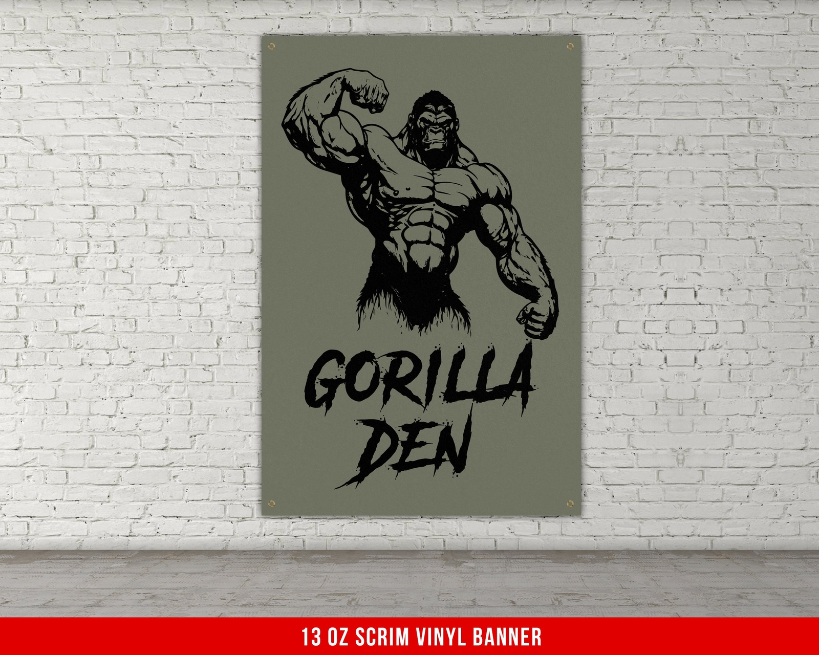 Gorilla Den Banner - Motivational Home Gym Wall Art