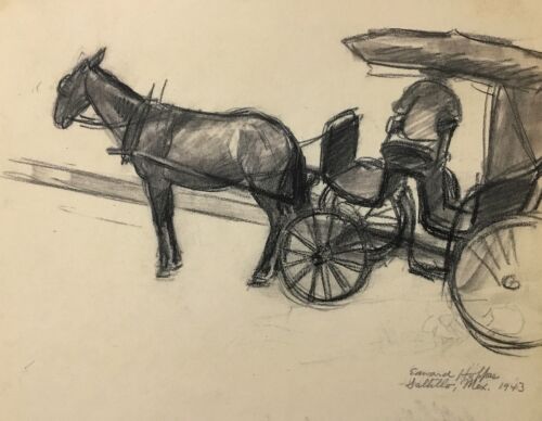 Edward Hopper Pferd und Buggy individuell gerahmter Druck - Bild 2 von 2