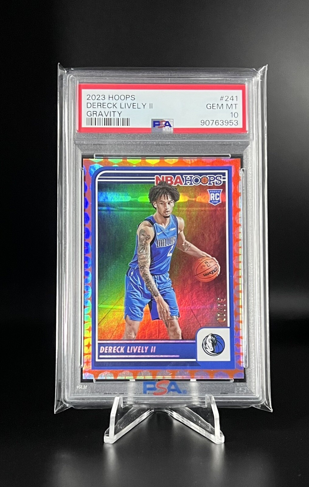 2023 Panini NBA Hoops #241 - Dereck Lively II Gravity #'d/75 PSA 10