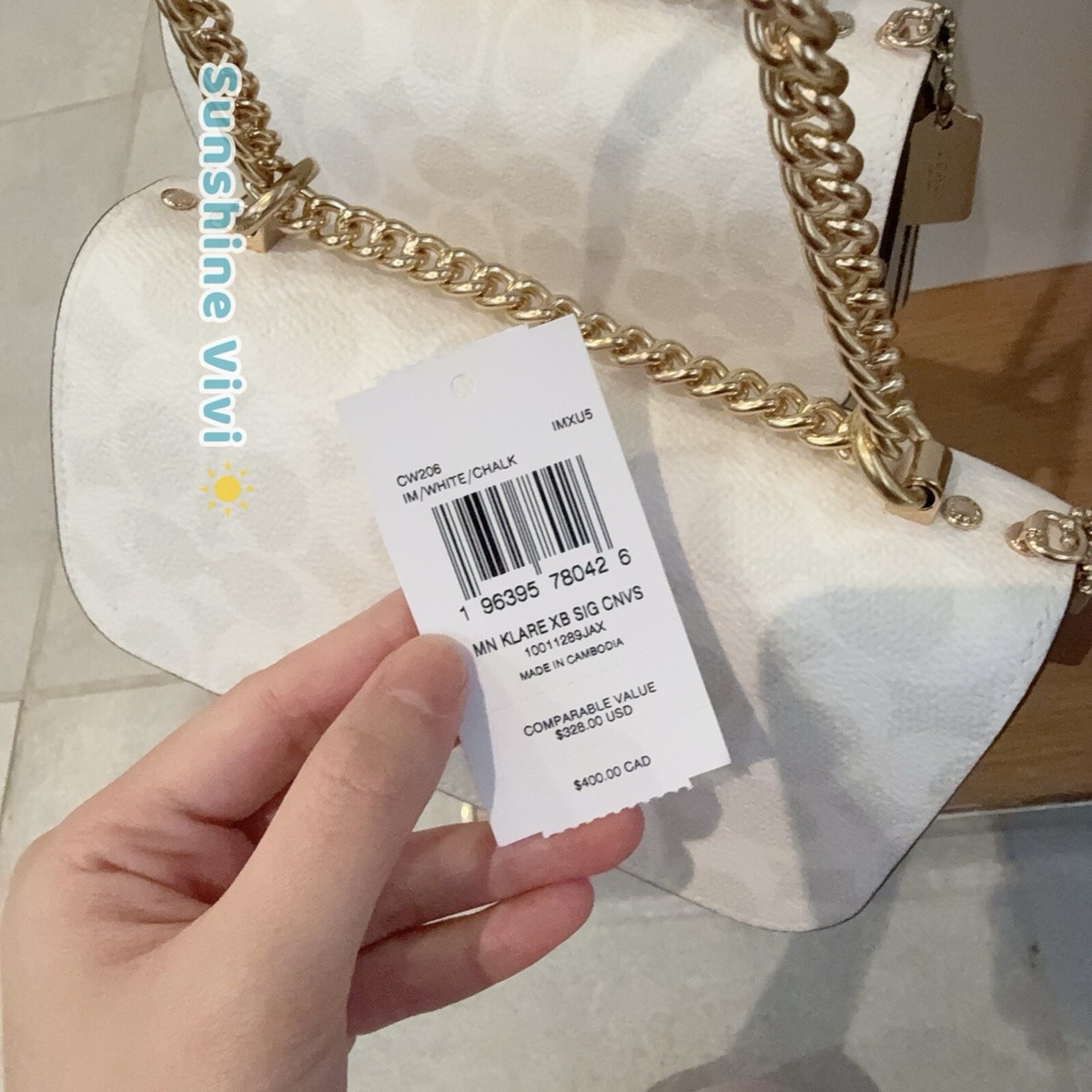NWT Coach Mini Klare Crossbody Bag In Signature Canvas CW206 Gold
