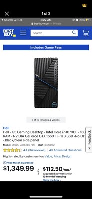 Gaming Pc, i7 10700k cpu, Zotac Gaming 2060 gpu, Dell G5000