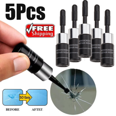 5Pack/Set Auto Glass Nano Repair Fluid Car Windshield Resin Crack Tool Kit US
