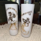 MCM Vintage 40-50’s  CALYPSO  Pair COLLINS  Set 2 GLASSES~BAR~TUMBLERS~CARIBBEAN