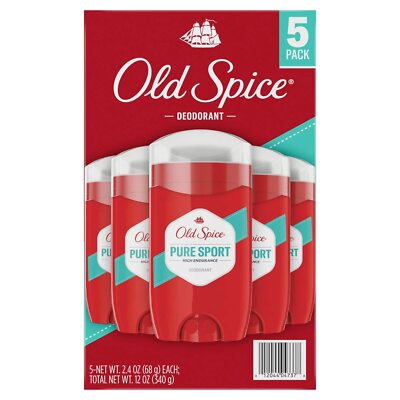 Old Spice Pure Sport Deodorant, 2.4 Ounce (Pack of 5) 12044047378