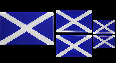 Schottland schottische Flagge Harz gewölbt Aufkleber/Gel Sticker 5er SET Kostenloser Versand 