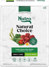 Nutro Natural Choice Healthy Weight Adult Lamb Brown Rice Dry Dog Food, 30 lb