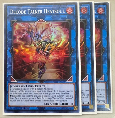 Yugioh! 3x Decode Talker Heatsoul RA01-EN048 Super Rare 1st Ed NM