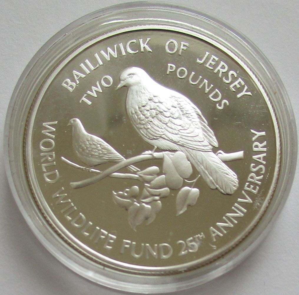 Jersey 2 Pounds 1987 25 Years WWF Pink Pigeon Silver Proof | eBay
