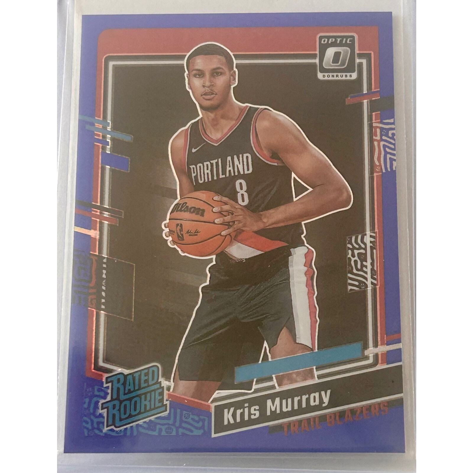 2023-24 Donruss Optic Kris Murray Rated Rookie Blue /49 SP #213 RC Trail Blazers