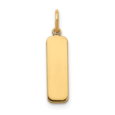 Echter 14K Gelbgold kleiner leerer Barren Charm; Damen & Herren