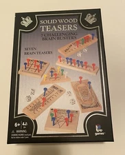 NIB Solid Wood Teasers 7 Challenging Brain Busters Pip Games