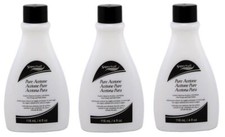 Removedor de esmalte de acetona pura BL Super Nail 4 oz cada uno (claro) *Paquete de tres*
