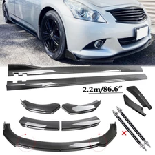 Carbon Fiber Front Bumper Lip Spoiler Side Skirt For Nissan Altima Bod Kits