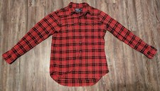 Polo by Ralph Lauren Classic Western red black plaid pearl snap shirt Large