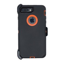 For Apple iPhone 8 Heavy Duty Case Cover with Belt Clip Screen Black Orange
