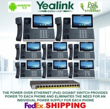 YEALINK SIP-T58W PRO GIGABIT SIP VoIP - 8 PHONES NETGEAR GS116LP PoE SWITCH