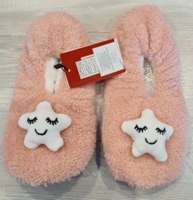 DEFACTO Damen Hausschuhe Ballerina-Hausschuhe ABS-Sohle rosa NEU