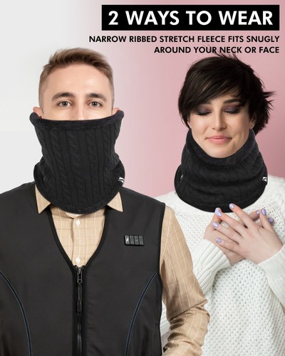 Polaina de cuello de invierno con calefacción DUKUSEEK, calentador de cuello recargable para hombres esquí, cuello cara - Imagen 7 de 7