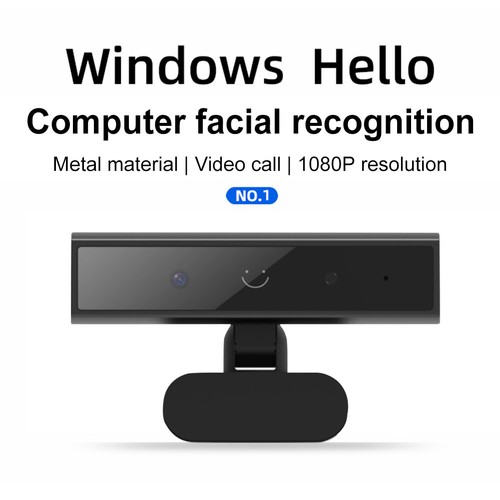 Gesichtserkennungs-Webcam HD 1080P 2MP USB-Webcam für Windows 10/11 (Schwarz) - Afbeelding 11 van 12