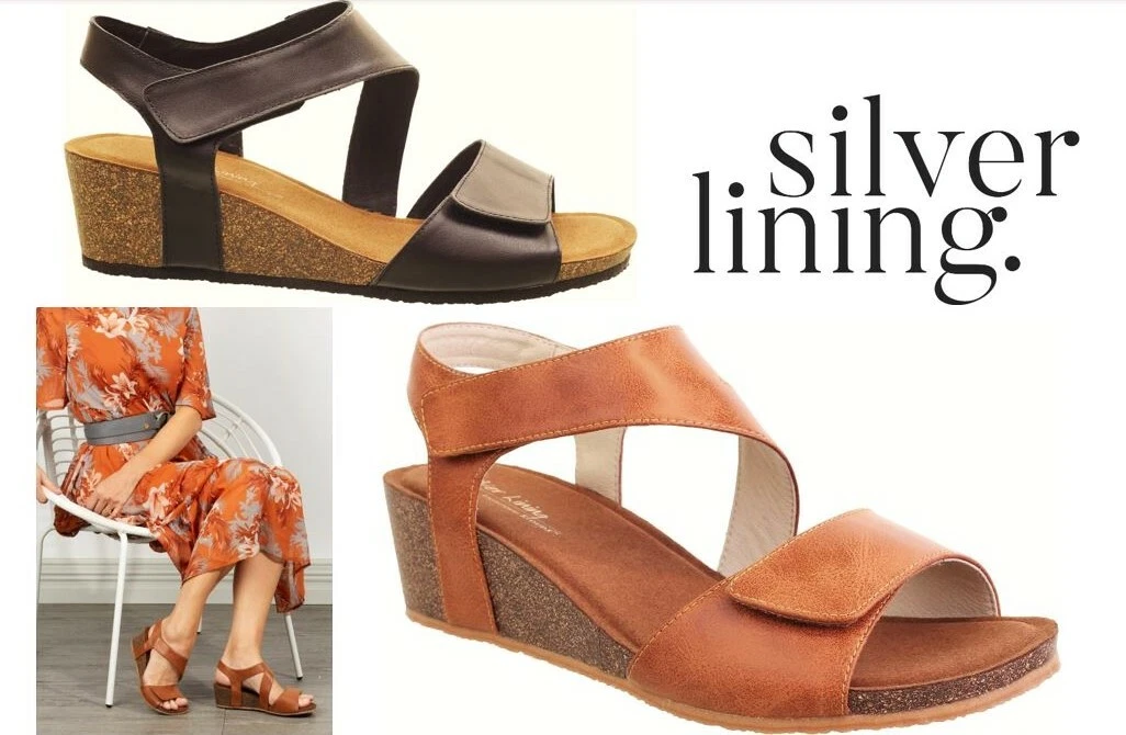 New Klouds Silver lining Shoes Comfort wedge leather Sandals Silver Lining Kyra