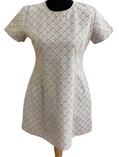 Motel Cream Beige Lined Dress Size 12 XL Polyester  lace effect pattern womens