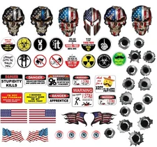 58 Funny Hard Hat Helmet Sticker Construction Pack Extreme Joke Edition Toolbox