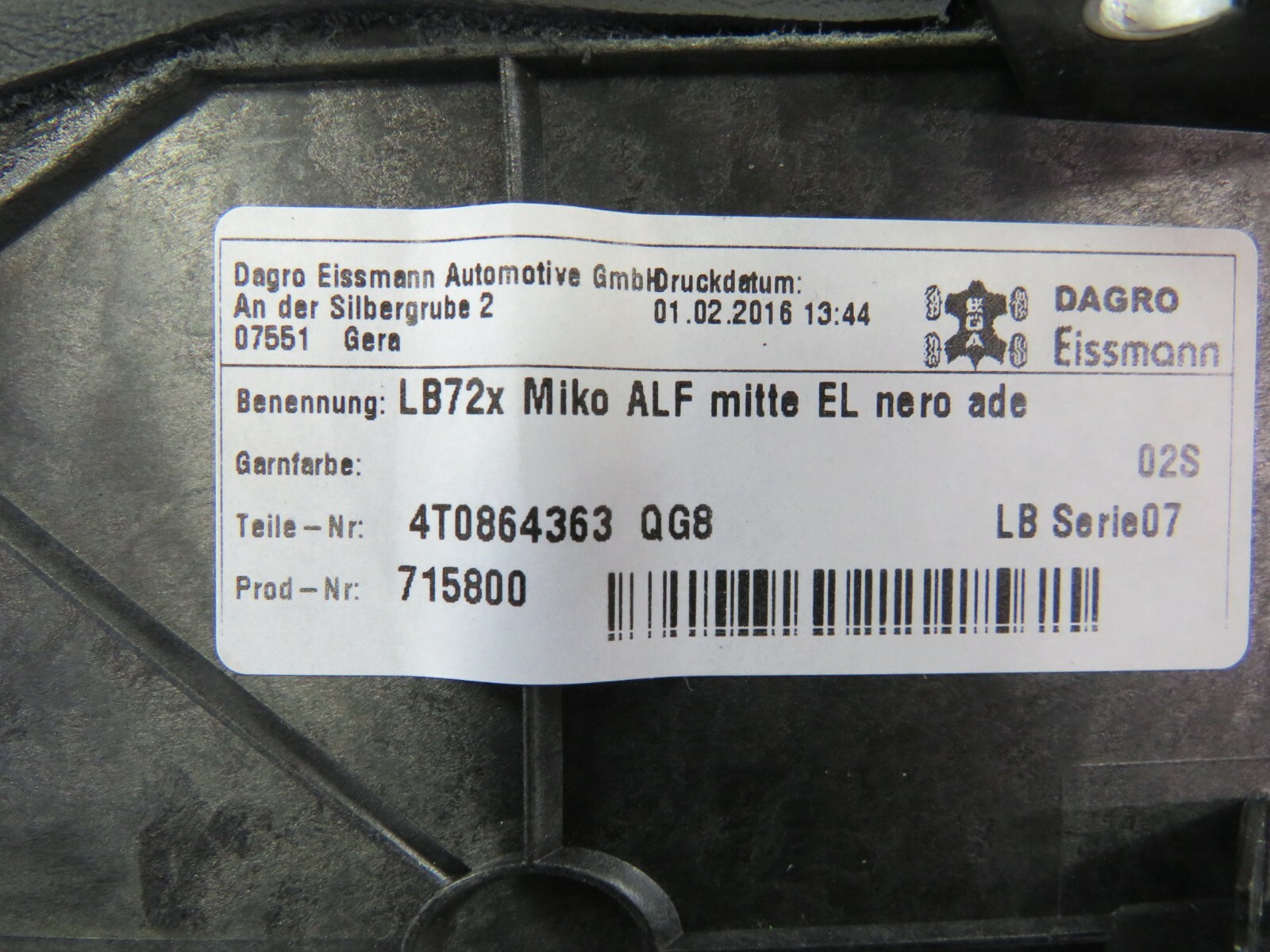 Lamborghini Huracan, LP580, LP610, Console Center Insert, Used, P/N 4t0864363