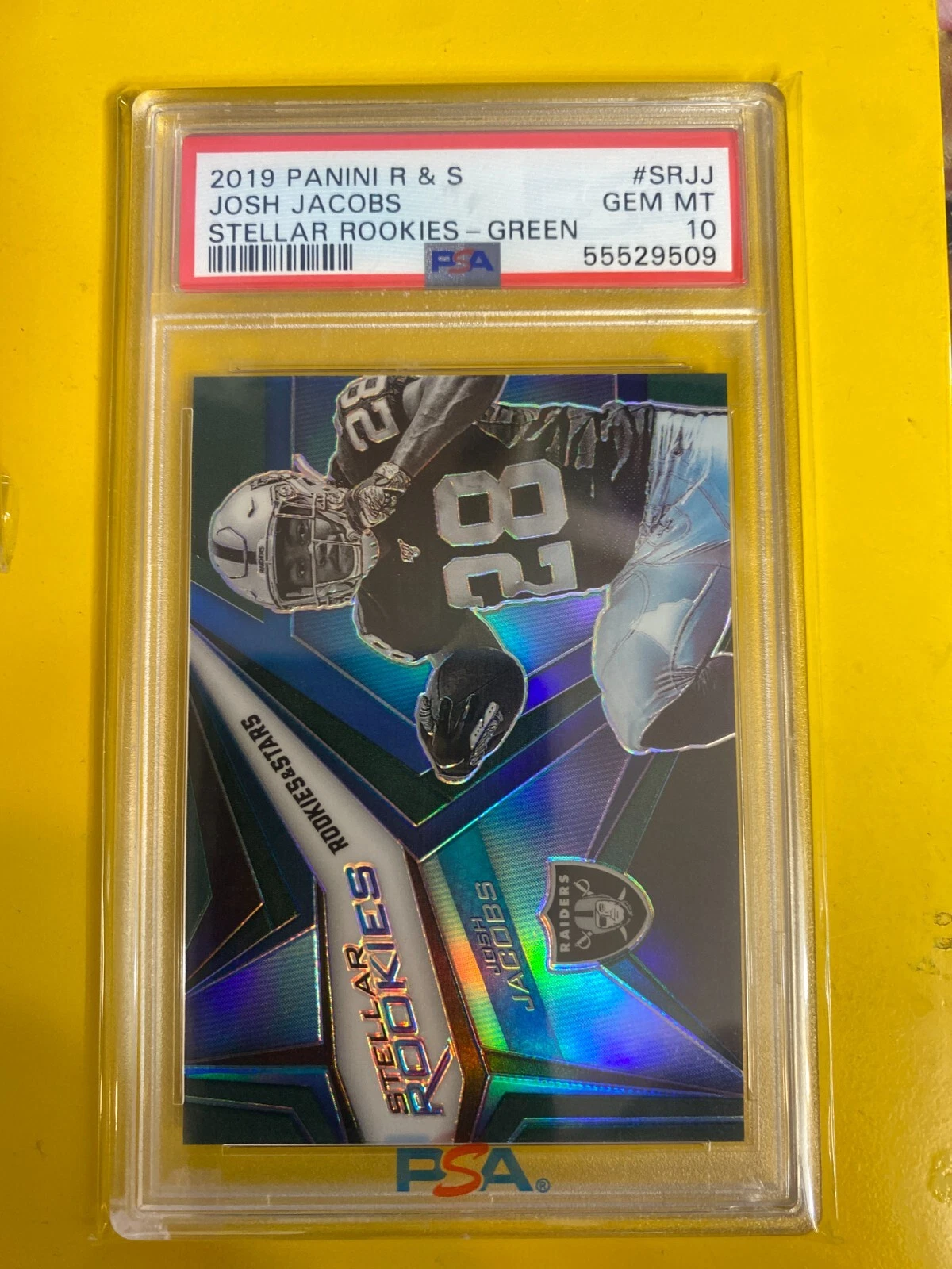 Josh Jacobs Panini Rookies & Stars Stellar Rookies #SRJJ Green