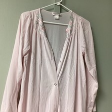 Vintage Shadowline Robe ONLY Nylon Nightgown Blush Pink Size Small Button Down