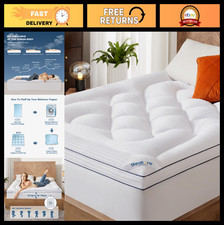 Thick King Mattress Topper - Soft Pillow Top Pad for Back Pain Relief, Cooling D
