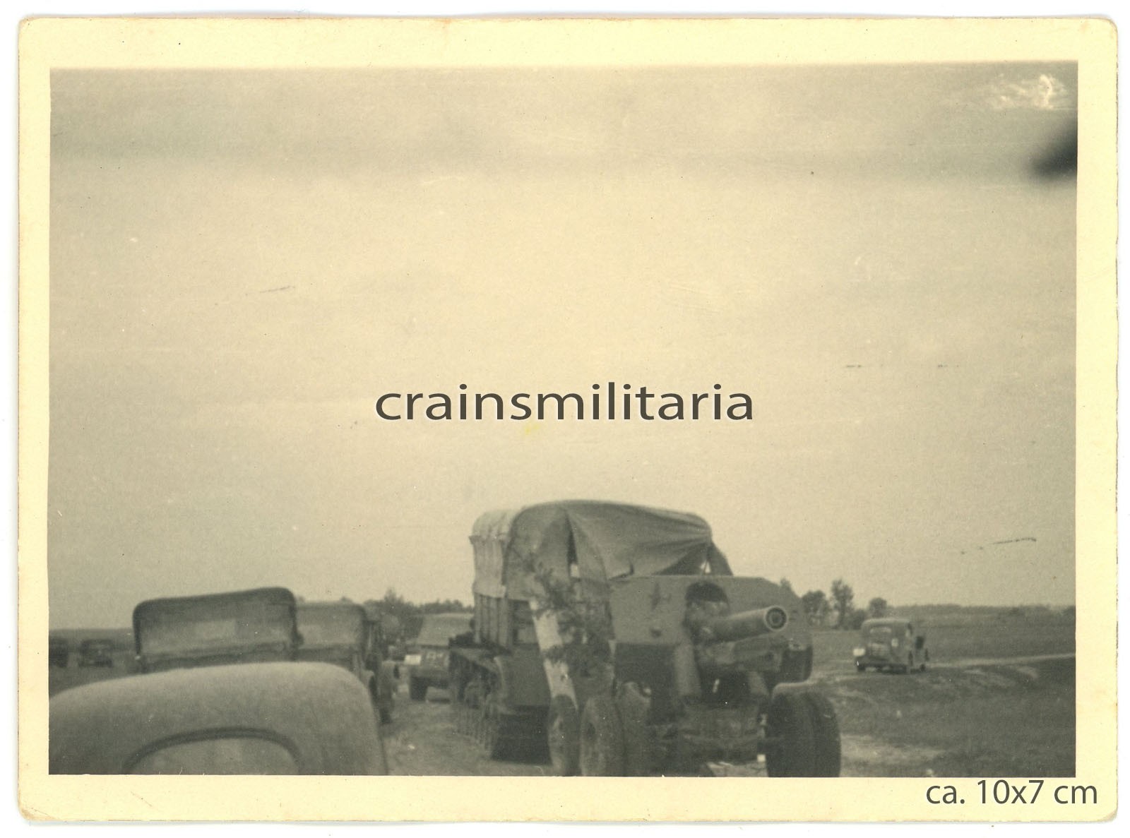 Orig.FotoSchleppermitruss.BeuteArtillerieGeschützPkwinRusslandUkraine