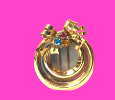 CORO Signed GOLDTONE RHINESTONE FUR CLIP VINTAGE JEWELRY