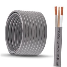 12/2 UF-B Wire - 100 Pure Copper 12AWG 2 Connector Direct Burial 50FT 12AWG/2