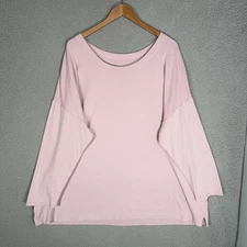 J Jill Top Women 3X Pink Simply Supima Scoop Neck Tunic Long Sleeve Cotton Shirt