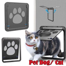 Dog Cat Magnetic Flap Screen Door Small Pet Puppy Lockable Gate Frame Wall Entry