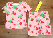 New STRAWBERRY SHORTCAKE PAJAMAS Girls 5 Pink Short Sleeve Top Shorts NWT