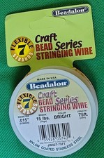 BEADALON Bead Stringing Wire 75 Feet 7 Strand 0.015  BRIGHT Stainless Steel