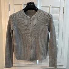 GUESS Los Angeles Gray Knit Cardigan Sweater Full Zip Crew Neck XS