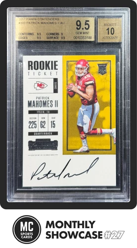 PATRICK MAHOMES II BGS 9.5 2017 PANINI CONTENDERS #303 RC ROOKIE TICKET 10 AUTO