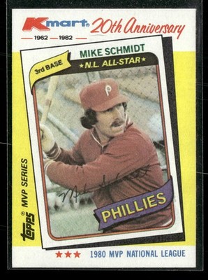 1982 Topps Kmart 20th Anniversary AL & NL MVP's #39 Mike Schmidt