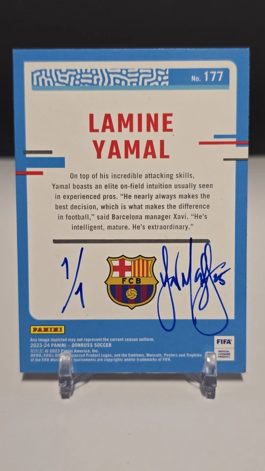 1/1 Ian McKesson художественная карта LAMINE YAMAL 2023 DONRUSS рейтинг новичка футбол RC Q0902 - Изображение 2 из 2