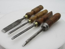 Job Lot Of 4 Vintage Wood Chisels Re-sharpened