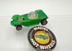 Vintage Hot Wheels Redline Beatnik Bandit Green - w/ Original Button