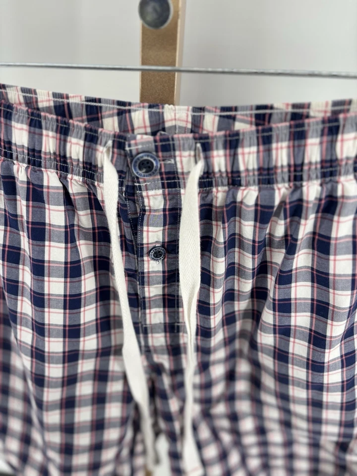 Pantalones cortos de pijama Cremieux Sleep Lounge para hombre talla mediana 100 % algodón a cuadros Foto 4 de 4