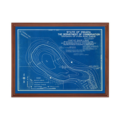 Old Map of Shoe Lake, IN 1922 - Vintage Shoe Lake Indiana Ar